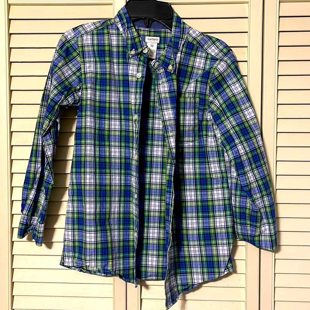 Carters boys button down long sleeve shirt